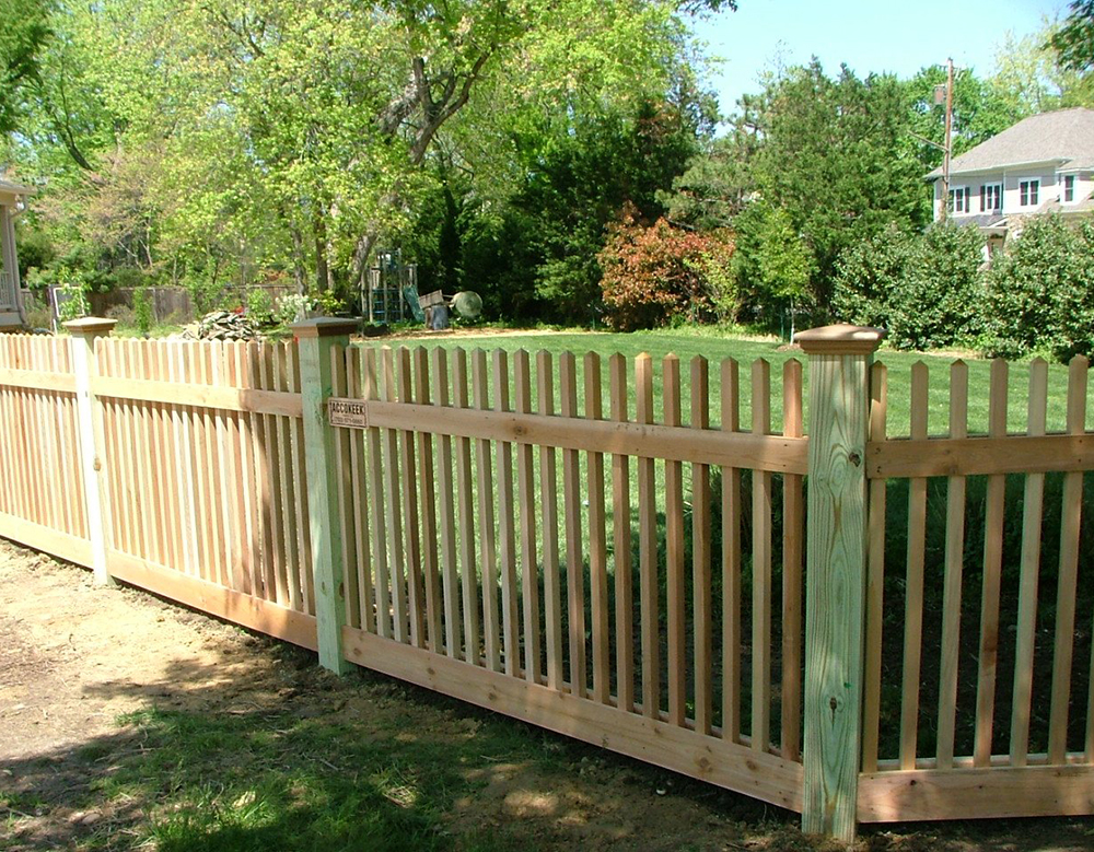 Cedar Picket Fence Installation Virginia